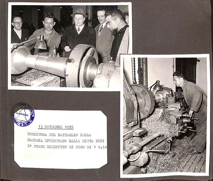 tornitura battaglio campana 1955